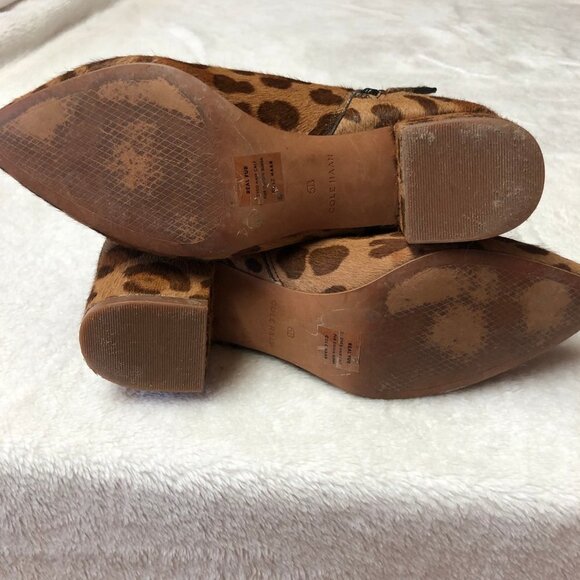 Cole Haan Elyse Ankle Zip Up Bootie, Leopard Calf Hair Size 6 - Picture 7 of 12
